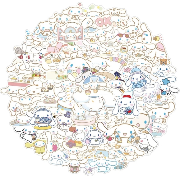 Cinnamoroll Sticker set 100 pc Colorful white vinyl sticker bumper water bottle - Picture 2 of 4